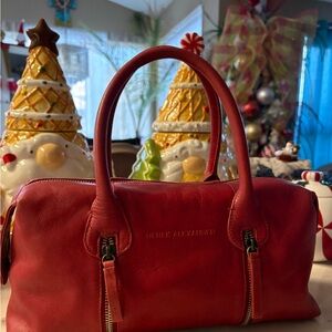 Derek Alexander Cherry Red Leather Satchel